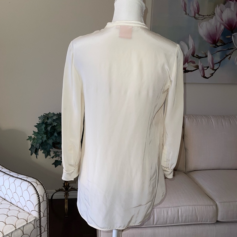 Tory Burch Ivory Embellished Silk Tunic Size 6 - Picture 3 of 16